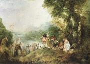 Jean-Antoine Watteau the pilgrimage to cythera Sweden oil painting artist